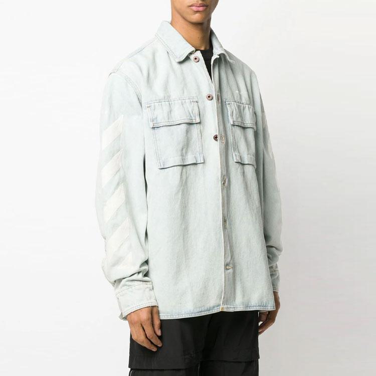 OFF WHITE Весна-Лето 20 Джинсовая куртка Мужская Синяя OMYD017R203860187101