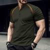 Summer Solid Color Short-sleeved Patchwork Casual Vintage Men's Stand-up Collar Polo Shirt