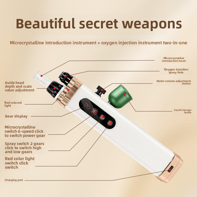 Новый микрокристаллический кислородный инъекционный инструмент, введение в водный свет эмбриона лифтинговый косметический инструмент