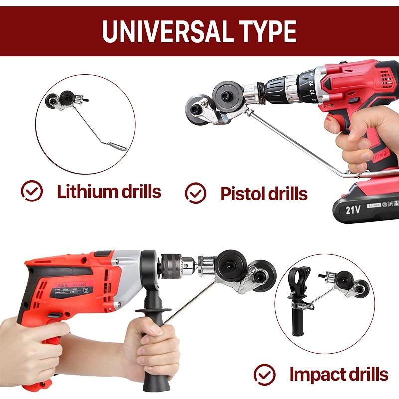 Электрическая дрель для резки листов Электрические ножницы для жести Ножницы для железа Резак для листового металла Модификация электрической дрели