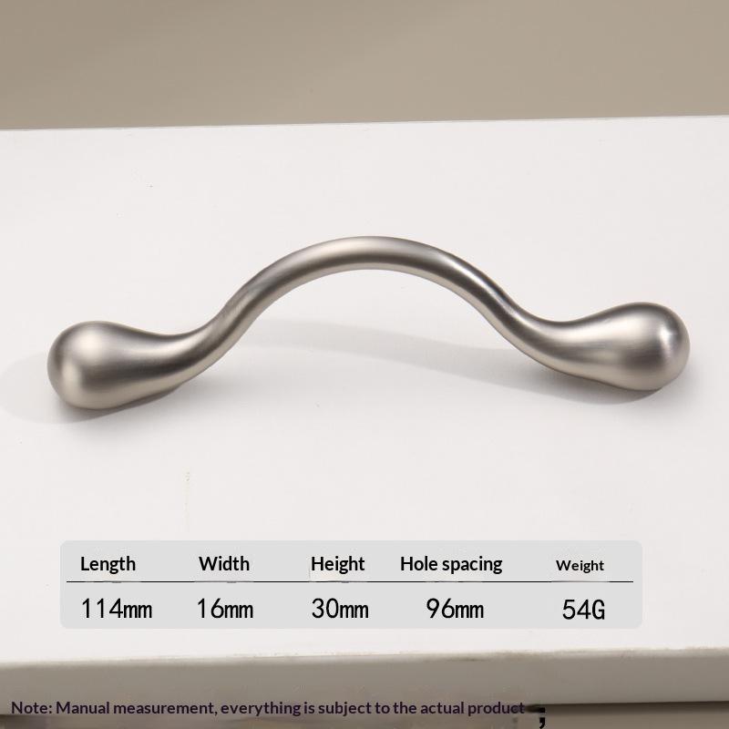 Long Nickel Brushed Cabinet Pull Handle Anti-Scratch Minimalist Wardrobe Door Handle for Bathroom Closet Furniture Replacement