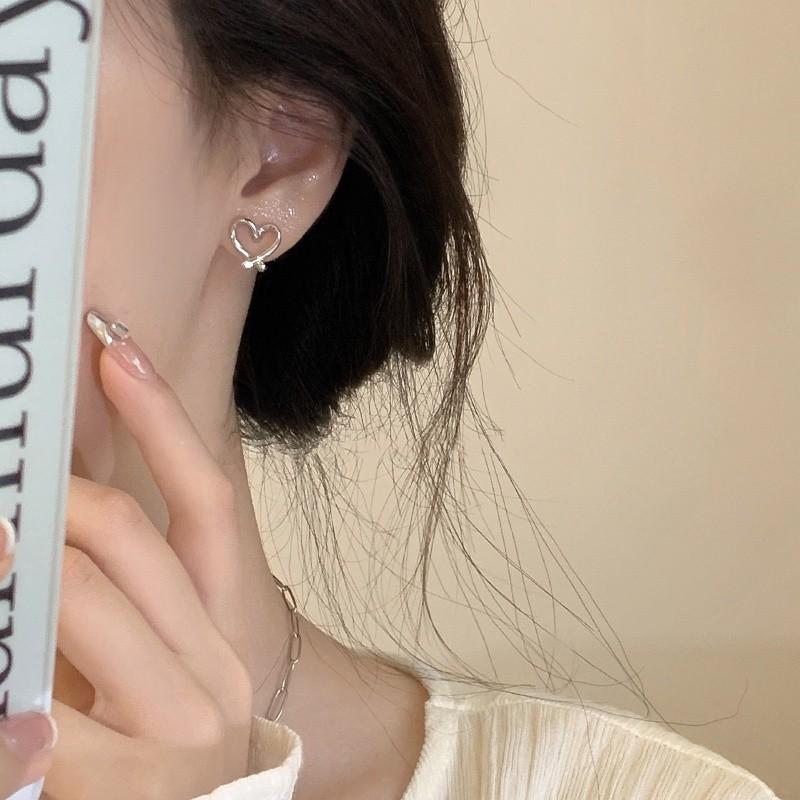 iF ME Корейские серьги-бабочки в форме сердца для женщин, комплект сережек для пирсинга в виде хрустальной звезды, модные аксессуары, ювелирные изделия