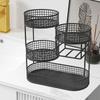 1Pc Varnished Metal Cosmetic Organizer Lightweight No-Installation Makeup Storage Rack Modern Vanity Countertop Shelf