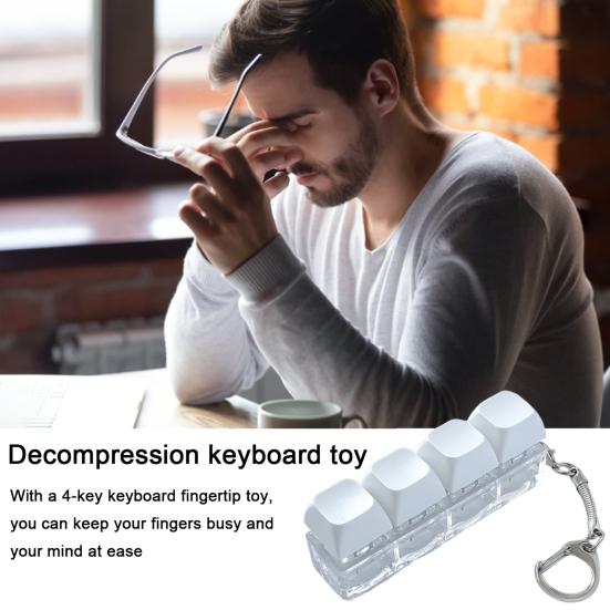 Механическая клавиатура Фиджет брелок Снятие стресса Тревога Портативный Дорожный Тихий Детский
