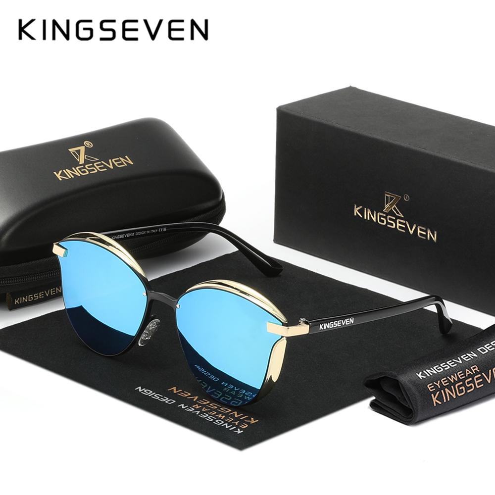 Оригинальные женские очки KINGSEVEN Cat Eye, поляризованные солнцезащитные очки, роскошные линзы UV400 для женских очков, аксессуар