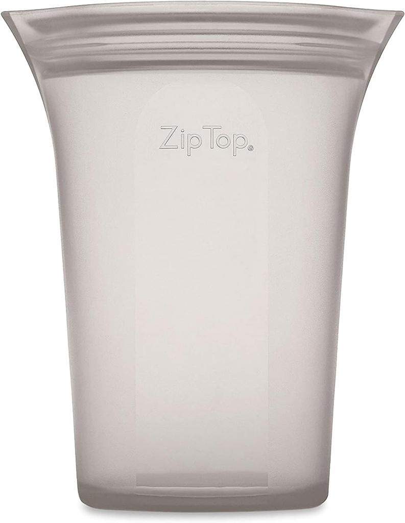 Zip Top Silicone Bag Storage Container Japanese Cup L 710ml Microwave Cooking Dishwasher Safe Gray ZipTop [Genuine Product]