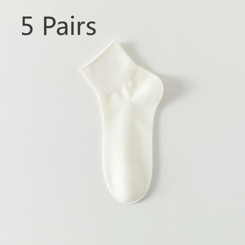 5 пар женских весенних и летних тонких носков из чистого хлопка с дезодорирующим эффектом, впитывающих пот, спортивных, универсальных, средней длины