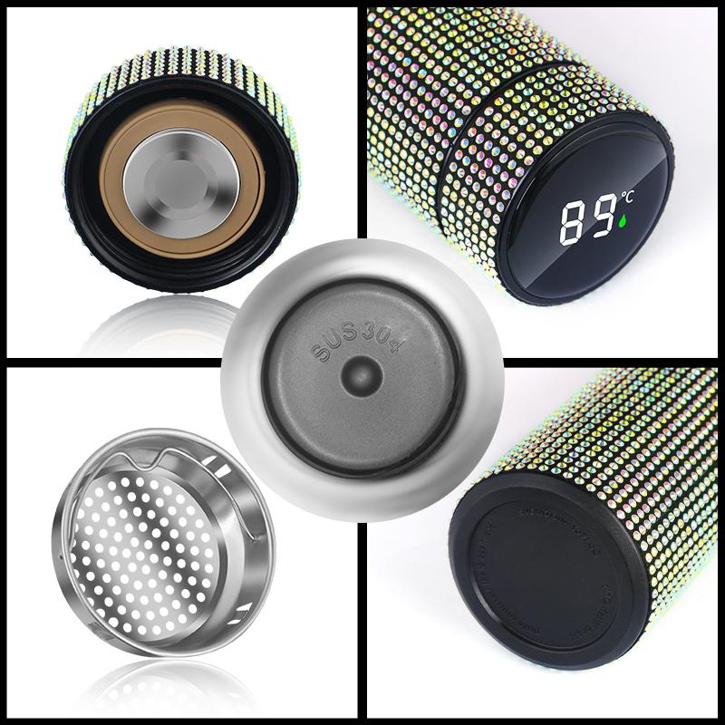 Автомобильный термос-кружка из нержавеющей стали с дисплеем температуры, термос, термостакан, изолированная бутылка для воды, автозапчасти