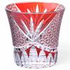 Mizukage Kiriko Glass Orchid Carving Small Current Model J-kitchens Cup, 90xH85mm, 240cc, Pattern, Red, Bishou,