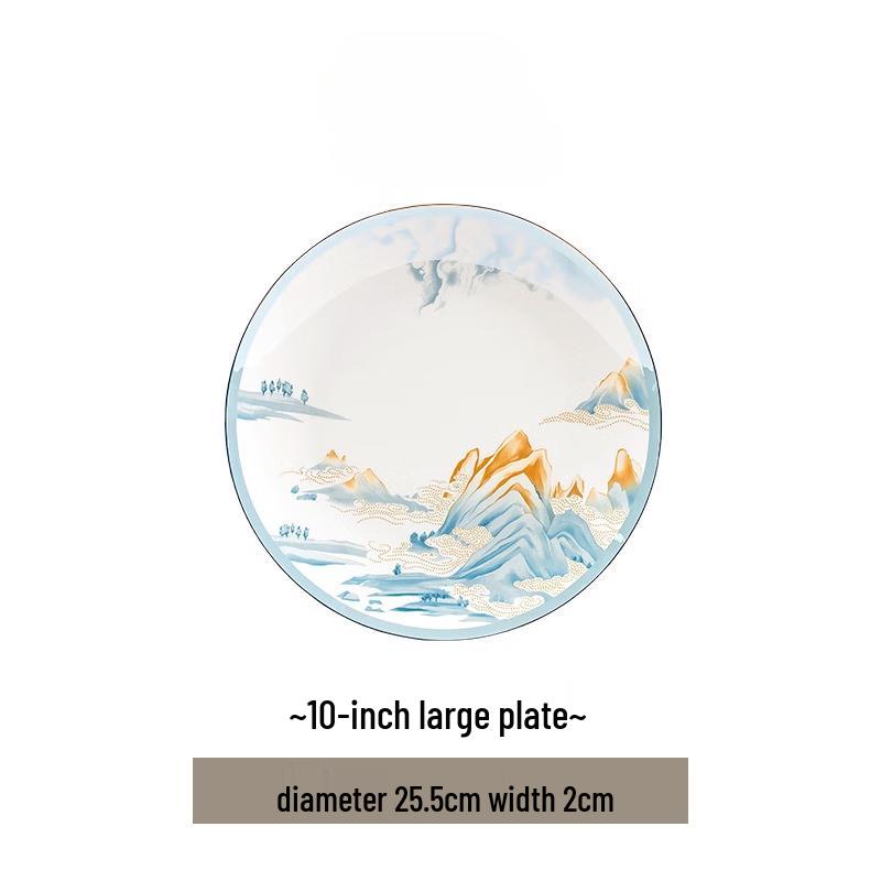Jingdezhen Imperial Scenery 8-inch Deep Ceramic Plate