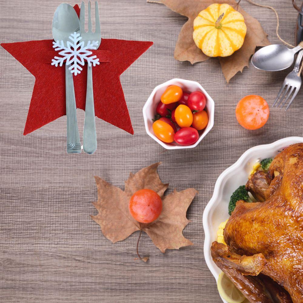 Pocket Xmas Tree Cutlery Bag Christmas Knife Fork Holder Table Decorations Tableware Organizer