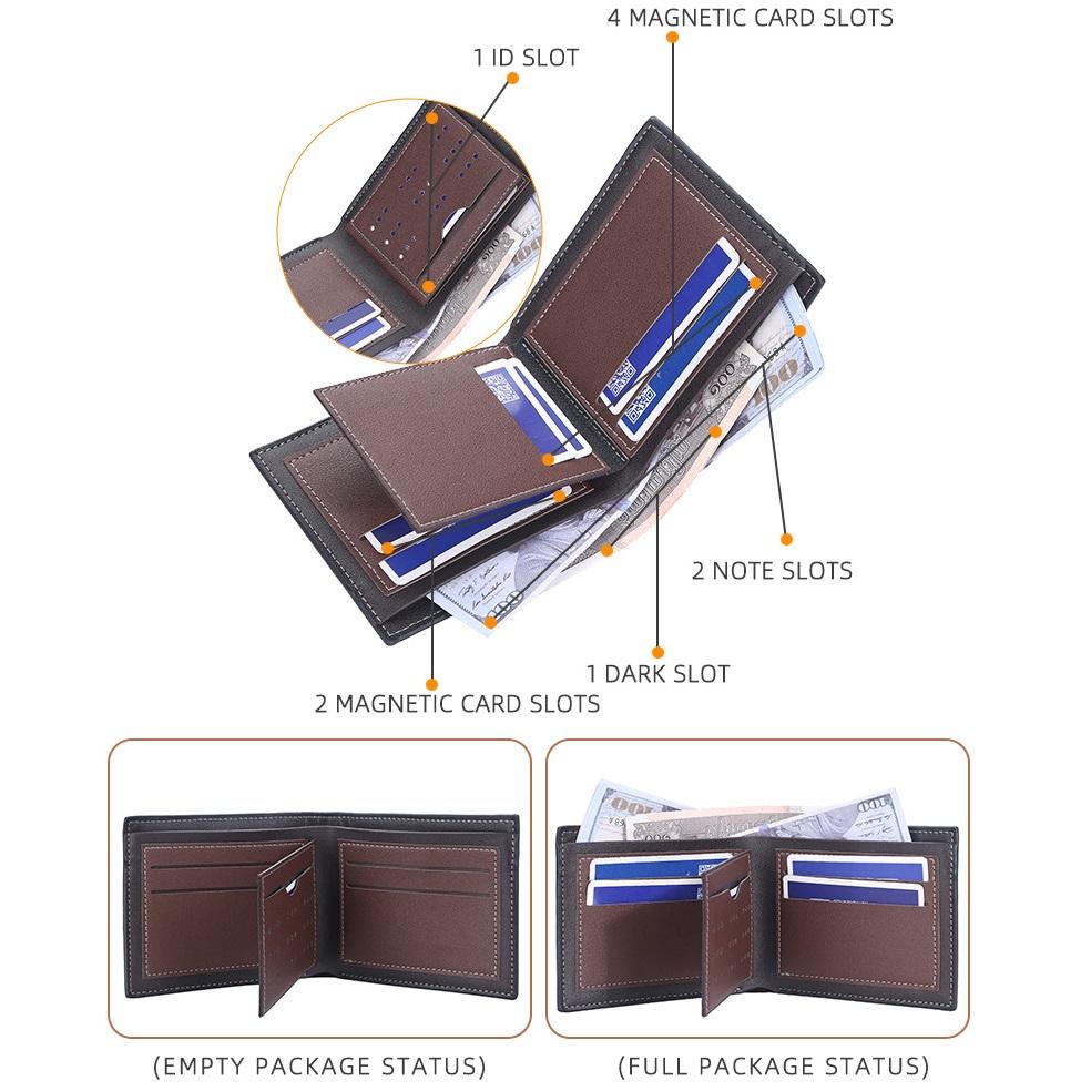 Baellerry Classic Brand Design Men Short Wallets Artificial Leather Vintage Business Bifold Wallet Fashion Card Holder Purse