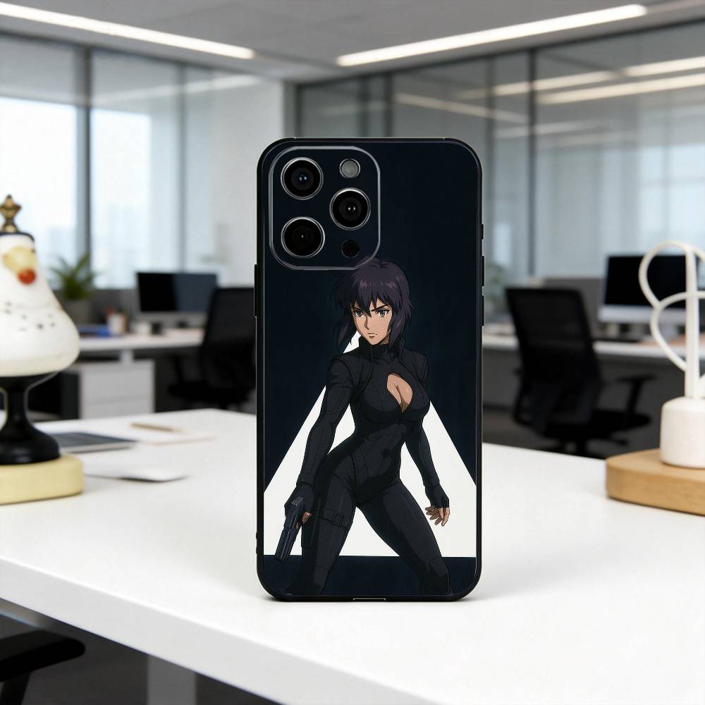 G-Ghost M-Motoko K-Kusanagi S-Shell Чехол для телефона для iPhone 17, 16,15,14,13,12,11 Plus,Pro Max, Другие Мягкий Черный Чехол