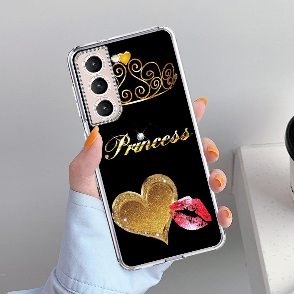 Милый чехол Mom Queen Princess для Samsung Galaxy S22 S20 FE S21 Plus S10 S9 Note 20 9 10 Lite прозрачный мягкий чехол для телефона
