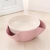 Double Dish Snack Bowl Straw Snack Serving Dish with Shell Storage for Pistachios Edamame Fruits Candy Cherries Nuts