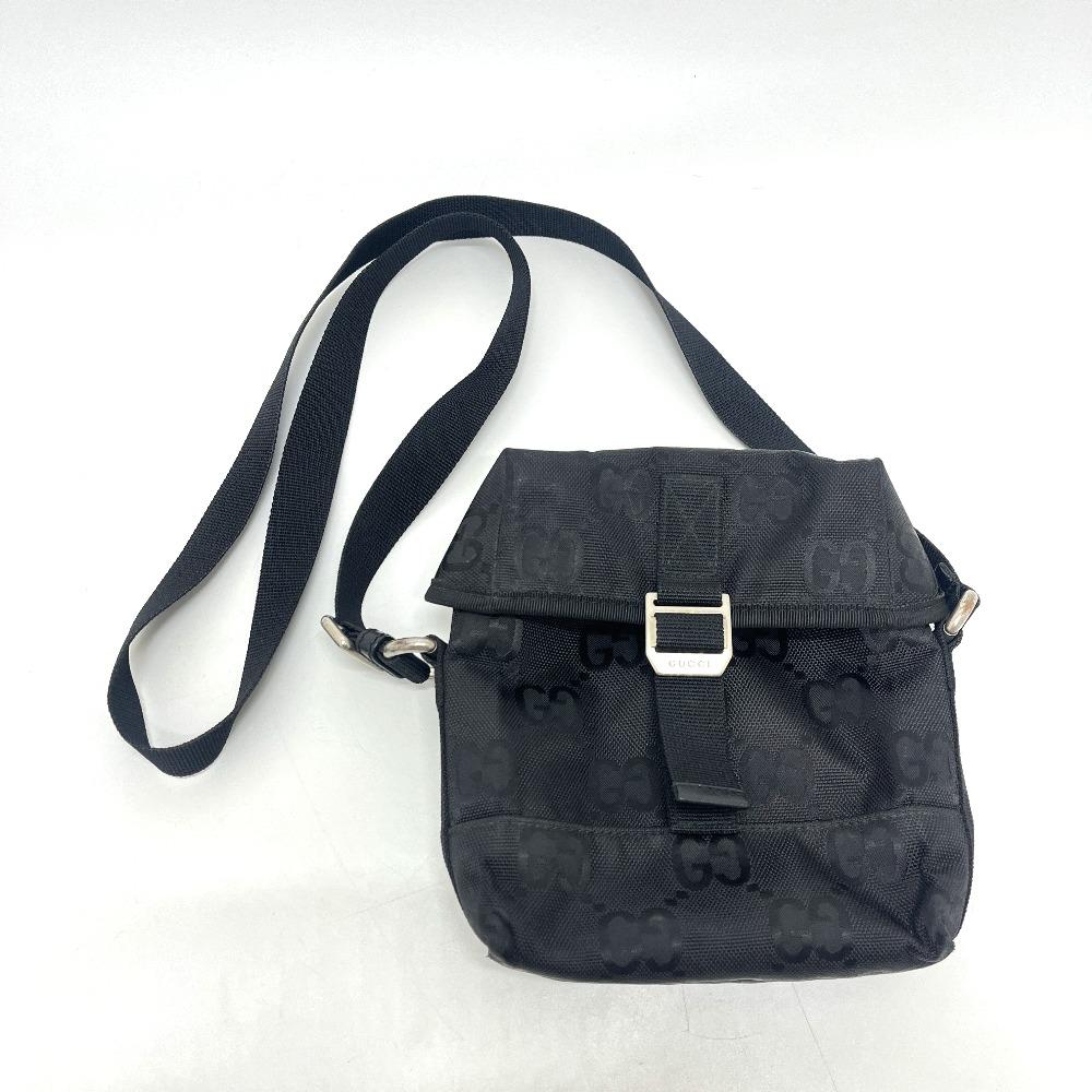 GUCCI 643858 Off the grid Messenger GG Nylon Bag Shoulder Bag Black/SilverHW