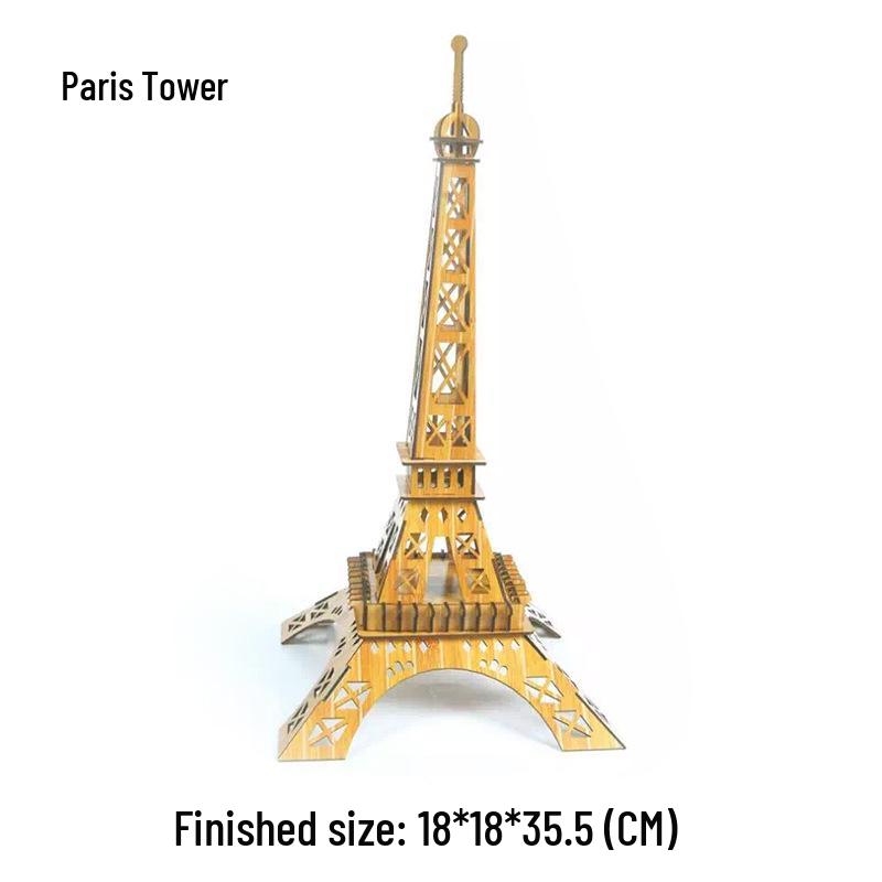 Red Bamboo 3D Wooden Car Jigsaw Puzzle - DIY Interlocking Laser-Cut Model