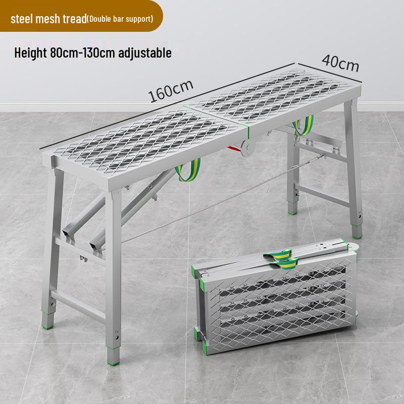 Folding Heightened Trestle Ladder and Putty Scraper for Construction