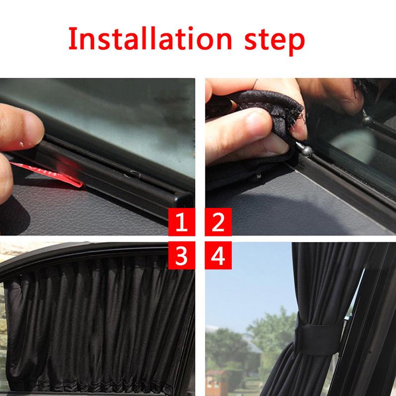 2pcs Car UV Protection Sun Shade Curtains Sides Window Visor Mesh Cover Shield