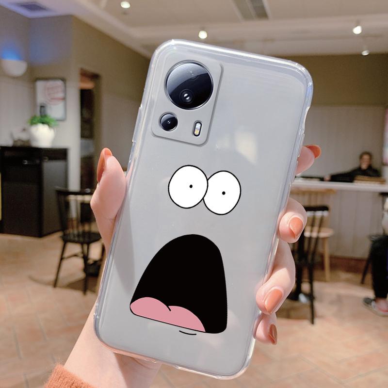 Clear Case For Xiaomi 13 Lite Shockproof Cover Cartoon Cute Cat Soft Silicone Fundas For Xiaomi 13T 14T 15T Pro Transparent Bags
