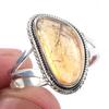 Natural Citrine Gemstone Handmade 925 Solid Sterling Silver Ring Size 10 K6f16