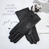 Women's Deerskin Touch Screen Gloves Warm Coral Fleece Lining Outdoor Riding Leather Driving Gloves Winter