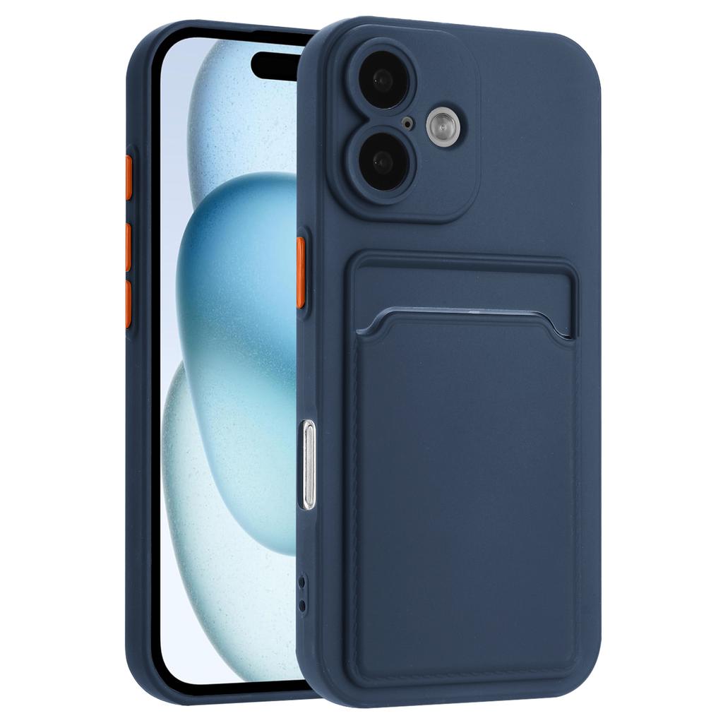 For iPhone 16 Plus Case Flexible TPU Phone Cover with Back Card Slot