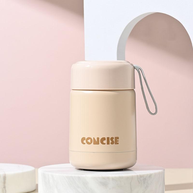 Мини-термос на 300 мл, портативная изолированная бутылка, двойной контейнер для пищевых продуктов из нержавеющей стали, стакан