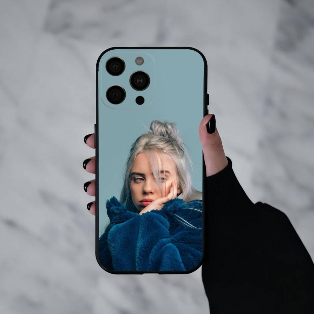 Чехол для телефона Singer B-Billie E-Eilish-H для iPhone 17pro,16,15,14,13,12,11 Plus,Pro Max,XS,Мягкий силиконовый черный чехол