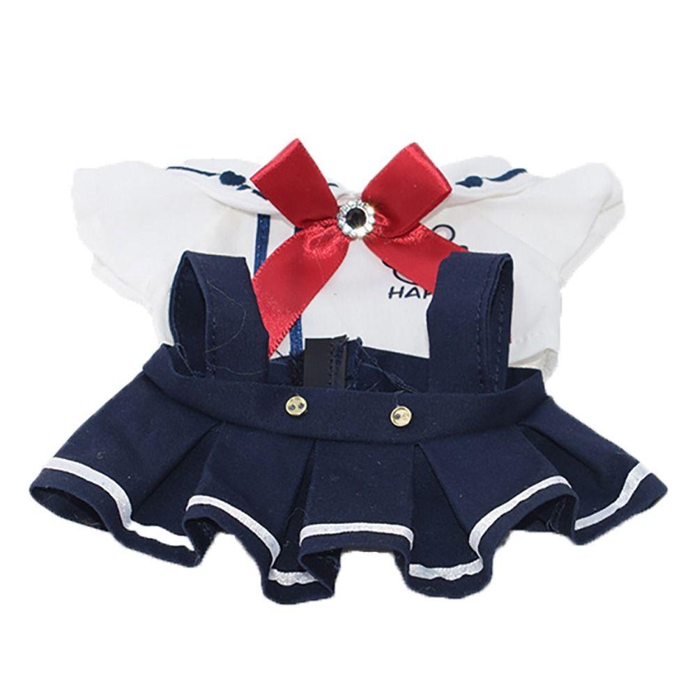 Одежда для куклы 10/20 см, белая и темно-синяя блузка, костюм с юбкой, подарочный комплект, рубашка, брюки, хлопковая мягкая кукла