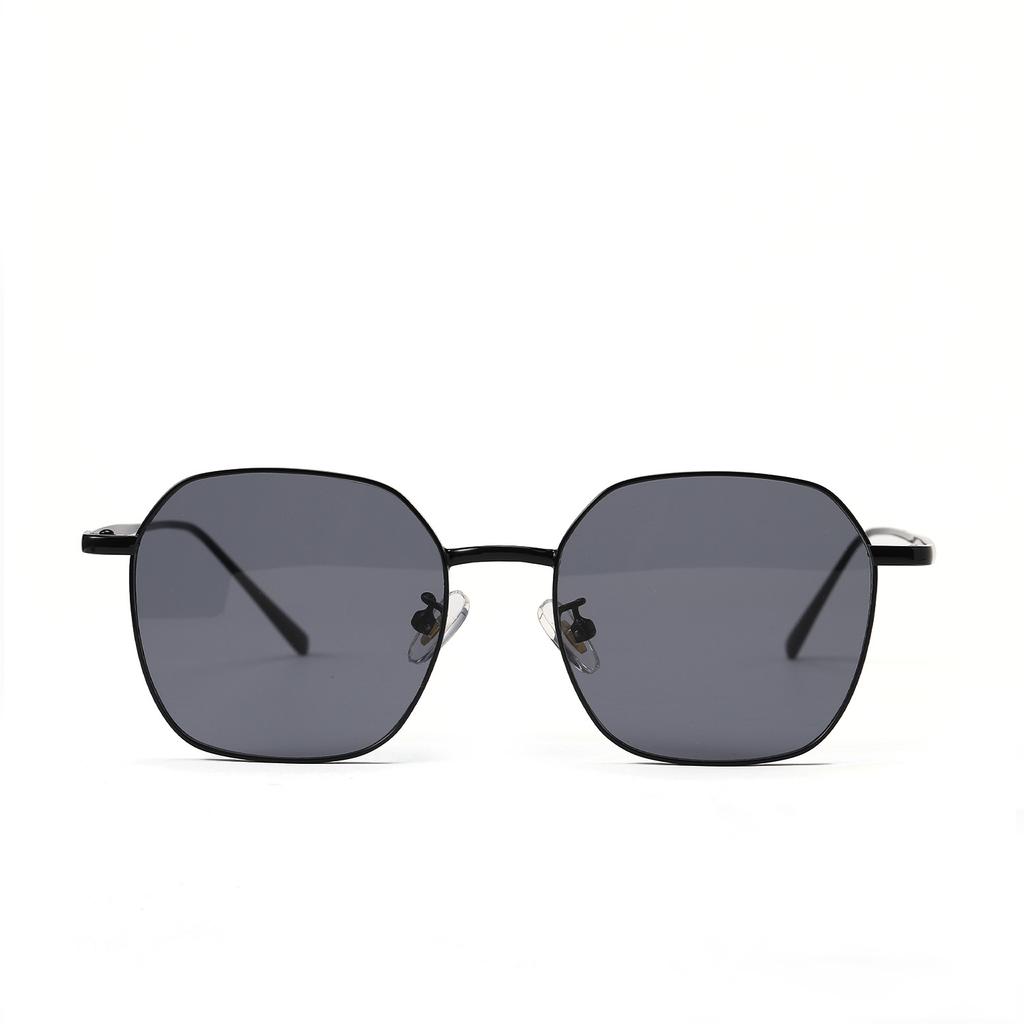 Очки 30011 Текстурированные полигональные солнцезащитные очки в металлической оправе, квадратные ретро-солнцезащитные очки для женщин