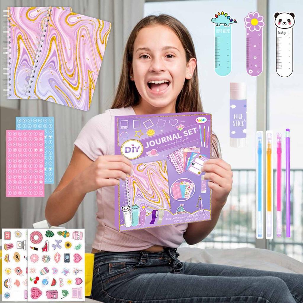 Girls DIY Journal Set - DIY Journal Set For Teen Girls, Stationery Set, Scrapbook And Journal Supplies Set, Journal Art Craft Set1ML
