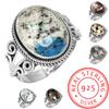 Кольцо из стерлингового серебра 925 пробы с драгоценными камнями, ювелирные изделия ручной работы, подарок на День благодарения, сумасшедший кружевной агат, далматинец, дендрит, опал, эвдиалит, хаулит, яшма K2