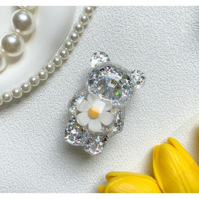 AY Bling Flower Bear Grip Tok Эпоксидный Smart Tok, белый, 1 шт.