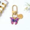 Cute Enamel Butterfly Keychain Simple Metal Animals Key Ring INS Earphone Case Bag Pendant Accessories For Women Men Couple Gift
