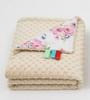 Blanket, plaid, MINKY 75x100 (cream + white apple)