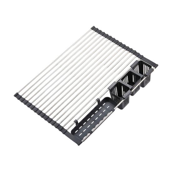 Расширяемая рулонная сушилка для посуды, прочная несущая, нержавеющая, регулируемая по длине раковина