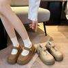 French Mary Jane Small Leather Shoes Women's 2025 Spring New British Style Retro Thick Sole Heightening Japanese Shallow Mouth Single Shoes