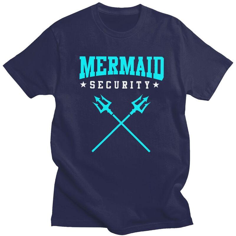 Mermaid Security Funny Swimming Quote T Shirt Unisex Short Sleeves Casual Tee Shirt Summer Style Loose Fit 100 Cotton Camisetas