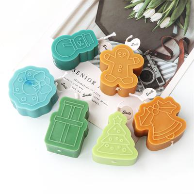 3D Рождественский Силиконовый Рождественский Колокольчик Снеговики Пряничный Домик Форма для Свечей DIY Форма для Печенья Пряничного Человечка Конфетная Мастика Форма для Выпечки