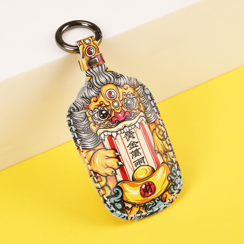 Ключница подходит для кастомизации подарков Toyota, персонализированная креативная кожа ручной работы, чехол для ключей автомобиля Guochao.