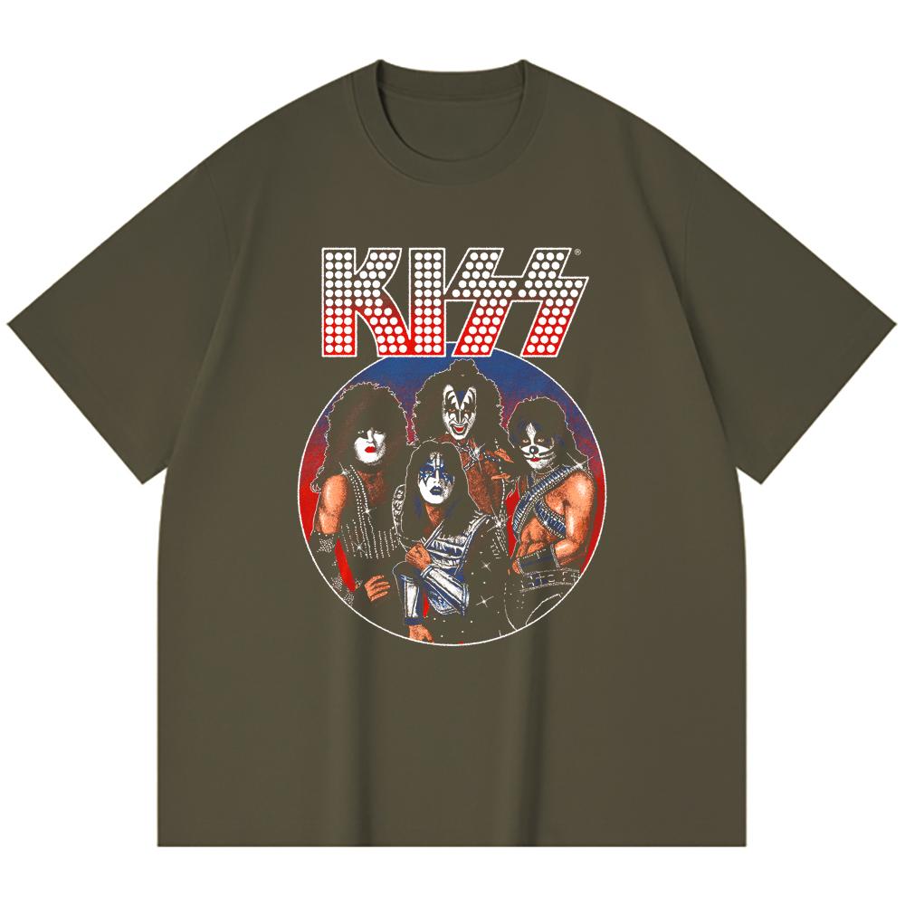 Хлопковая футболка плотностью 230 г/м² 100% Хлопок Heavy Metal Футболка с принтом рок-группы Популярная музыка Унисекс Тяжелая хлопковая футболка