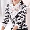 Women Fashion Shirt Long Sleeve Sexy Plus Size Stripe Tops