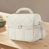 Detachable Strap Lunch Tote Quilted Puffer Lunch Storage Portable Thermal Bag  Beach