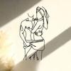 Man And Woman Sideways Hugging LOVE FEELING Minimalist Metal Wall Art - Modern Home Decor For Bedroom, Living Room, Or Bathroom.