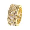 Opulent Rings with Sparkling Cubic Zirconia Noble Gold Color Finger Accessories for Women Bright Jewelry for Engagement