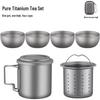 Portable Pure Titanium Tea Set - High-End Travel Teapot with Quick Cup and Water Separation for Camping