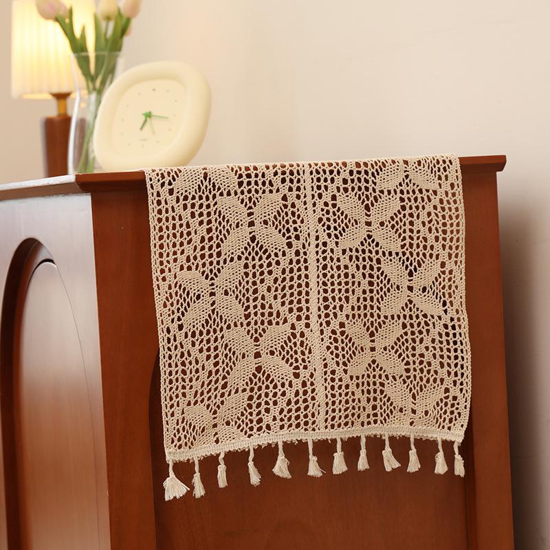 Дорожка для стола в фермерском стиле с кисточками, деревенское кружево крючком, домашний декор для кухни, свадьбы, душа, стола в богемном стиле