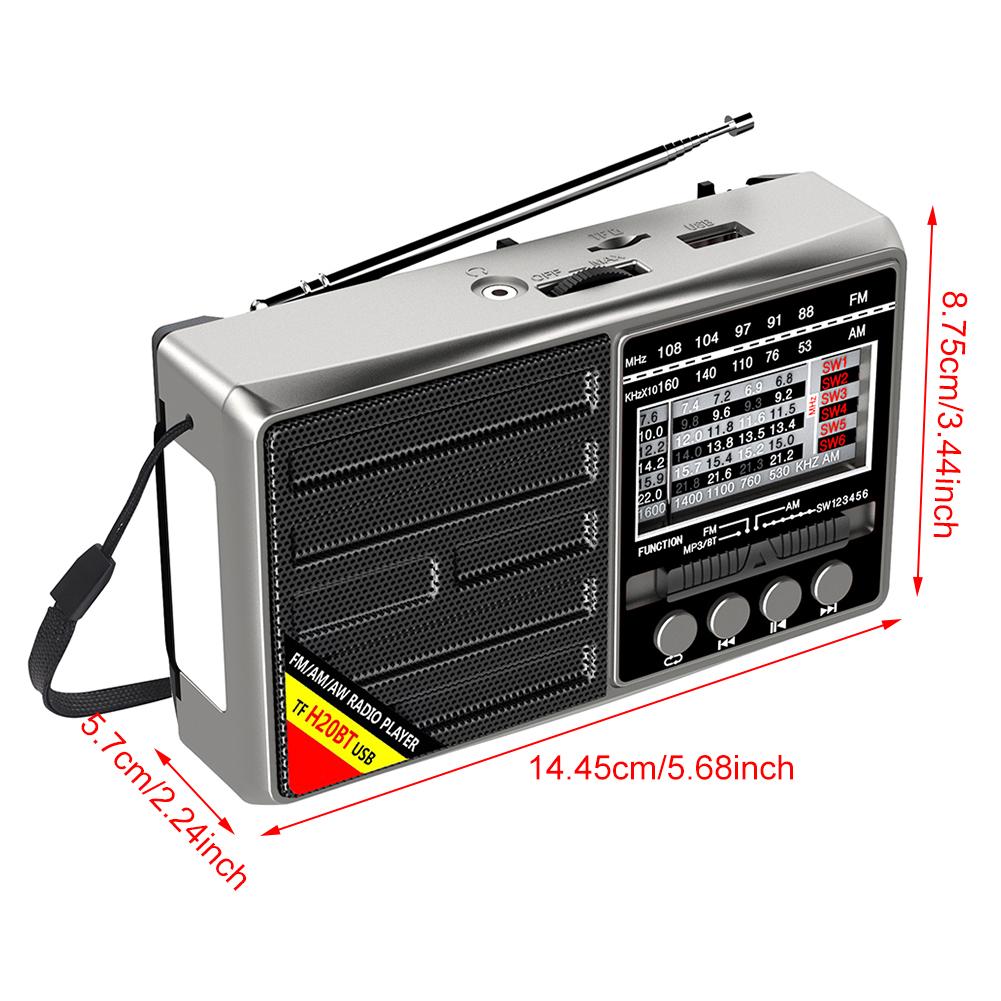 FM/AM/SW полнодиапазонный портативный радиоприемник на батарейках мини-радиоприемник с поддержкой Bluetooth вещательный проигрыватель радио для пожилых людей