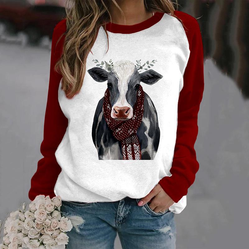 Autumn Women Thin Pullovers Winter Casual Tops Vintage 3D Printed Sweatshirt Ladies Street Long Sleeve Sports Hoodie